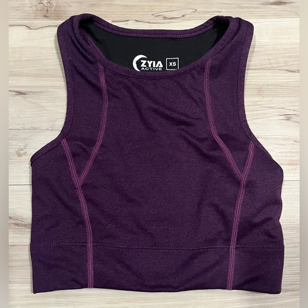 Zyia Girls Plum Knit Crop Top, XS